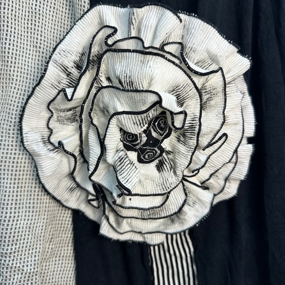 Lee Andersen NWT Grunge Rose Jumper Dress Black Grey Lagenlook Women's Medium - Picture 4 of 8